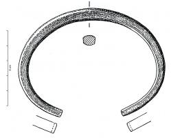 BRC-1109 - Bracelet ouvert, à tige massive et sans tamponsbronzeBracelet ouvert, à tige massive, inorné, de section ovalaire avec méplats latéraux ; les extrémités peuvent être droites ou légèrement épaissies.