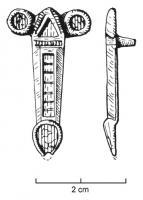APH-4033 - Applique de harnais émaillée : phallusbronzeApplique de harnais en forme de phallus émaillé.