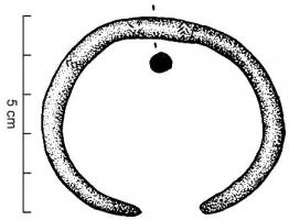 BRC-1080 - Bracelet ouvert à extrémités aminciesbronzeBracelet ouvert à tige massive de section circulaire ou sub-circulaire, avec ou sans méplats latéraux et à extrémités amincies, voire pointues ; décor incisé.