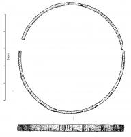 BRC-4061 - Bracelet ouvertbronzeBracelet rubané ouvert, la face externe marquée sur toute la longueur d'un motif régulier, pouvant comporter sur les côtés des encoches assymétriques.