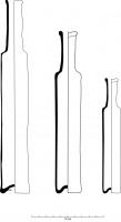 BTL-9002 - Bouteille ou flacon cylindriqueverreTPQ : 1750 - TAQ : 1830Bouteille ou flacon cylindrique muni d'un long goulot à lèvre peu éversée. Le fond est peu rentré et l'épaule carrée. Le verre est turquoise clair.