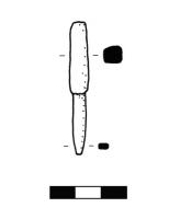 CIS-1003 - Ciseau ou ciseletbronzeTPQ : -1200 - TAQ : -700Outil composé d'une pointe courte, de section quadrangulaire, prolongée par un manche un peut plus épais pour faciliter la préhension.