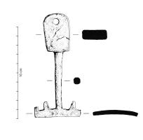 CLE-4135 - Clé fonctionnant par retrait et translationferTPQ : 225 - TAQ : 150Clé en T dont les dents sont situées de part et d'autre de la tige et dans le même plan ou perpendiculaire à l'anneau de suspension. Les dents sont au nombre de 3, 4 ou de 5. 
