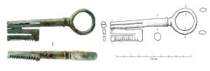 CLE-4191 - Clé à rotationbronzeTPQ : 200 - TAQ : 300Grande clé à anneau ; tige circulaire, panneton allongé finement dentelé.