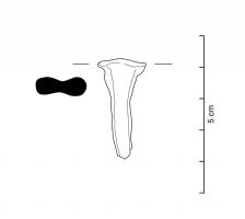 CLO-7001 - Clou en fer à tête en huitferClou de longueur moyenne, généralement inférieure à 50 mm, munie d'une tête en forme de 