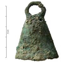 CLT-4014 - ClochettebronzeClochette de forme haute, profil conique continu, anneau de suspension hexagonal.

