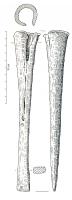 CSB-3001 - Ciseau à bois à douilleferOutil à douille et tranchant légèrement évasé, la douille est plus large que le tranchant, le profil de l'outil montre une diminution régulière de son épaisseur, les bords sont concaves.
