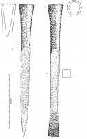 CSB-4009 - Ciseau à douilleferCiseau à douille massive, prolongée par une lame tout aussi robuste, de section carrée ou quadrangulaire épaisse, à bords rectilignes ; le tranchant peut être axial ou aligné sur une face de l'outil.