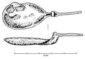 CUI-4004 - Cochlear à cuilleron ovoïdebronzeTPQ : 1 - TAQ : 300Cochlear de facture légère, à cuilleron en forme de goutte (ou 