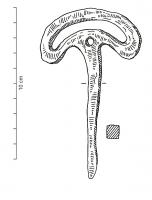 CVC-3012 - Clavette de charferClavette à tête en forme de croissant évidé et dotée d'une perforation centrale au départ de la tige.