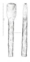 CVC-4005 - Clavette de charferTige de section quadrangulaire se terminant à l'une de ses extrémités par une palette écrasée, de profil triangulaire, dont les angles inférieurs peuvent être arrondis. 