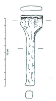 CVC-4011 - Clavette de charferClavette à tête plate, à sommet droit, sans anneau ; l'extrémité de la tige est largement encochée sur les deux faces pour un meilleur maintien dans l'essieu.