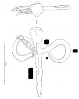 ECM-4001 - Enclumette de faucheurferEnclume portative, pour rectifier le fil d'un outil tranchant sur le terrain : masse effilée vers le bas, avec un dispositif empêchant l'objet de s'enfoncer trop profondément dans le sol, et une table de travail étroite, voire très étroite.
