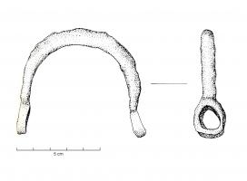 ENT-4020 - EntravesferBoucle d'entraves avec anneaux circulaires perpendiculaires au corps de la boucle.