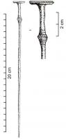 EPG-1010 - Epingle à renflement court non perforébronzeTPQ : -1250 - TAQ : -1100Epingle à tête évasée en disque, col long (15mm minimum) et renflement court, orné de stries ou de nervures.