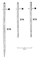 EPG-4101 - A.XX.1 - ÉpingleosTPQ : 1 - TAQ : 100Epingle courte et très fine, au corps souvent facetté; le sommet est simplement facetté.