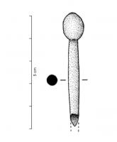 EPG-4138 - Épingle à tête en oliveosTPQ : 150 - TAQ : 300Epingle à grosse tête globulaire, nettement séparée du fût, qui est faiblement renflé.
