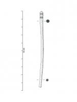EPG-4580 - Epingle à sommet mouluréosTPQ : 1 - TAQ : 400Epingle au sommet marqué par des moulures dégageant un segment biconique, ou en olive, entre deux collerettes ; le motif peut être répété au-dessus, et connaît plusieurs variantes.