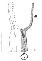 FCE-6001 - Fourche à deux dentsferOutil à deux dents se section quadrangulaires effilées, avec une douille centrée.