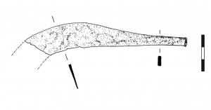 FCL-2001 - FaucilleferOutil agricole tranchant, à soie prolongée par une lame étroite et légèrement courbe (tranchant interne).