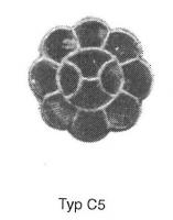 FIB-5239 - Fibule cloisonnée avec compartiment central cloisonné non rayonnant, Vielitz C5argent, orFibule cloisonnée avec grenat et un registre central avec des cellules semi-circulaires ornées de grenats.