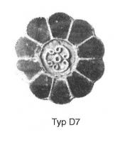 FIB-5245 - Fibule cloisonnée avec compartiment central filigrané et pierres Vielitz D7argent, orFibule cloisonnée avec grenats et registre central orné de filigranes en forme de volutes.