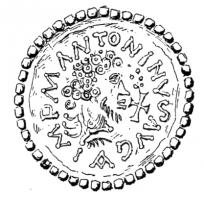 FIB-6089 - Fibule monétiformeorFibule monétiforme, utilisant une monnaie en or sertie dans une bordure perlée, ou un motif monétiforme;  au revers, un système d'accrochage soudé.
