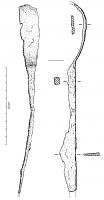 FRC-5001 - ForcesferPaire de forces en fer; lames triangulaires, prolongées par une tige d'axe perpendiculaire, formant à la charnière un ressort en arc de cercle outrepassé.