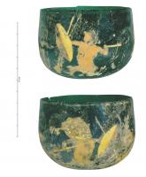GOB-4008 - Gobelet cylindrique peint Is. 12verreGobelet cylindrique de type Isings 12, à lèvre coupée et décor peint.