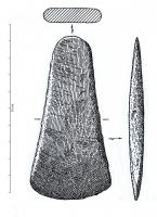 HCH-1059 - Hache plate à bords concavesbronze ou cuivreHache plate à bords concaves, de section transversale ovalo-lenticulaire ou ovalo-rectangulaire.