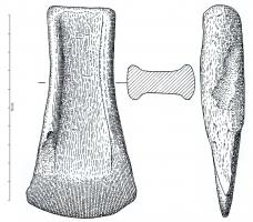 HCH-1085 - Hache à rebords : type à constrictionbronzeHache à rebords présentant une constriction.