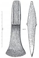 HCH-1095 - Hache à talon à butée rectilignebronzeHache à talon à butée rectiligne, n'appartenant à aucun type reconnu.