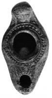 LMP-41038 - Lampe syrienne tardive terre cuiteLampe ovale avec bec incorporé et 