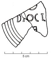 LMP-42541 - Lampe de firme : DIOGENE Fterre cuiteLampe de firme ; sous le fond, marque moulée en relief DIOGENE / F.