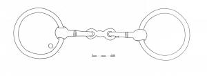 MRS-3032 - Mors articulé à anneau en 8bronzeTPQ : -500 - TAQ : -250Mors de filet articulé, composé de deux canons composé d'un anneau latéral chacun et relié par une pièce centrale coulée, en forme de 8.