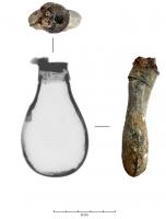 PAP-9001 - Poire à poudre piriformecuivreContenant piriforme formé de deux tôles estampées, soudées sur les côtés. Le 