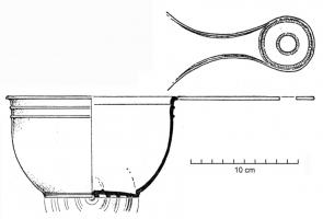 PAT-4004 - Patère à ouverture circulaire de type Tassinari G.3100bronzePatère en bronze coulé (forme haute), manche plat cannelé sur les bords, terminé par une extrémité ronde percée d'une ouverture circulaire pour la suspension. Type éventuellement estampillé au sommet du manche.