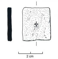 PDS-4001 - Poids quadrangulaireplombPoids quadrangulaire peu épais, de forme carrée ou rectangulaire, marqué sur une face d'une croix.