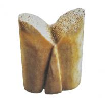 PIO-6013 - Pièce d'échecs : touros ou bois de cerfPion plus haut que large, dont le sommet affecte la forme d'un merlon : encoche centrale, aux faces internes souvent convexes.