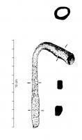 PLT-5001 - PlantoirferOutil composé d'un emmanchement à douille fermée prolongé par une tige coudée à environ 45/50°, de section quadrangulaire. Léger épaississement en partie inférieure de la tige.  