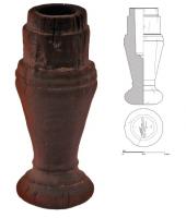 PME-4010 - Pied de meuble boisPied tourné en bois de buis, d'un meuble indéterminé (table, siège, lit, banquette?). 
Forme simple de type balustre, avec une succession de courbes et de cannelures. 
Évidé à une extrémité pour être assemblé sur une pièce en bois ou en métal. 
