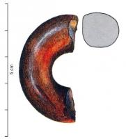PRL-3573 - Perle annulaire massive : unie - gr. Haev. 21verrePerle annulaire massive (D. perforation < D. section) en verre coloré brun miellé translucide.