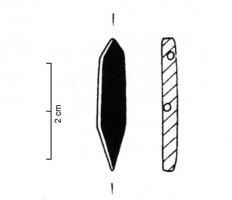 PRL-4043 - Perle à double perforationjaisPerle en forme d'hexagone très étiré, percé dans la largeur d'une double perforation.