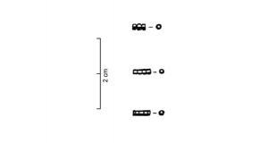 PRL-4048 - Perle cylindrique minusculejaisPerle cylindrique segmentée, de très petite taille. Les éléments ont parfois été détachés pour fabriquer des perles globulaires minuscules, qui dérivent de ce type.