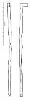 RAB-4002 - Fer de rabotferLongue tige à tranchant étroit avec un seul biseau, l'autre extrémité est coudée à angle droit de manière latérale.
