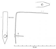 RFC-4008 - Renfort rubanné simplebronzeRenfort d'angle, en simple bande plate, terminaisons en pointe triangulaire. Clous de fixation.