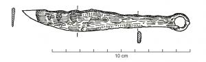 RSR-3006 - Rasoir étroit à soie et anneau de suspensionferRasoir à large soie plate se terminant par un anneau, celui-ci est un simple repli de la soie ou un anneau forgé, le dos de la lame est droit, le tranchant convexe.   