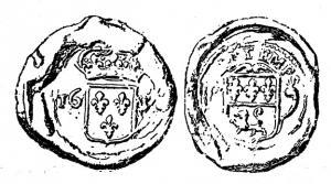 SCL-9027 - Sceau de douane : Lyon, Bureau forain de Septèmes, Louis XIVplombSceau à double face; d'un côté, armes de France dans un écu couronné, de part et d'autre la date; de l'autre, armes de Lyon surmontées de l'inscription SEPTEMES.