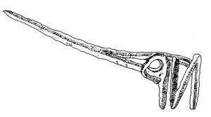 SIG-4010 - Fer à marquer à soieferTPQ : 100 - TAQ : 300Fer à soie, composé d'une longue tige d'où se dégagent dans un plan perpendiculaire des lettres de bonne taille (> 5cm), prévues pour un marquage à chaud.