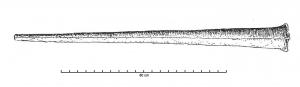 TYR-4002 - Buse de souffletferLong tube légèrement conique réalisé par une tôle en fer cintrée. Certains exemplaires sont dotés d'une ou plusieurs bride enveloppant le tube et plus rarement une gaine en plomb.